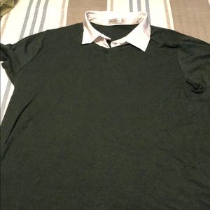 Layered Tunic Green/White Shirt